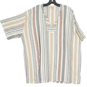 Boomil Mens Shirt Coastal Grandpa Preppy Minimalist Retro Boho Greece Stripe XXL